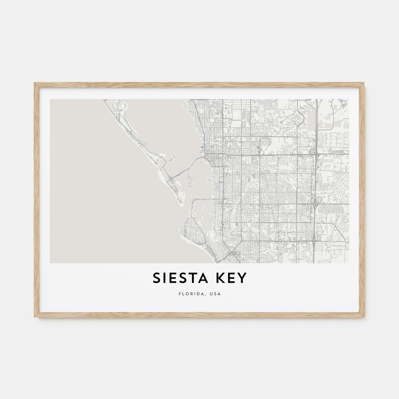 Siesta Key Map Landscape Poster