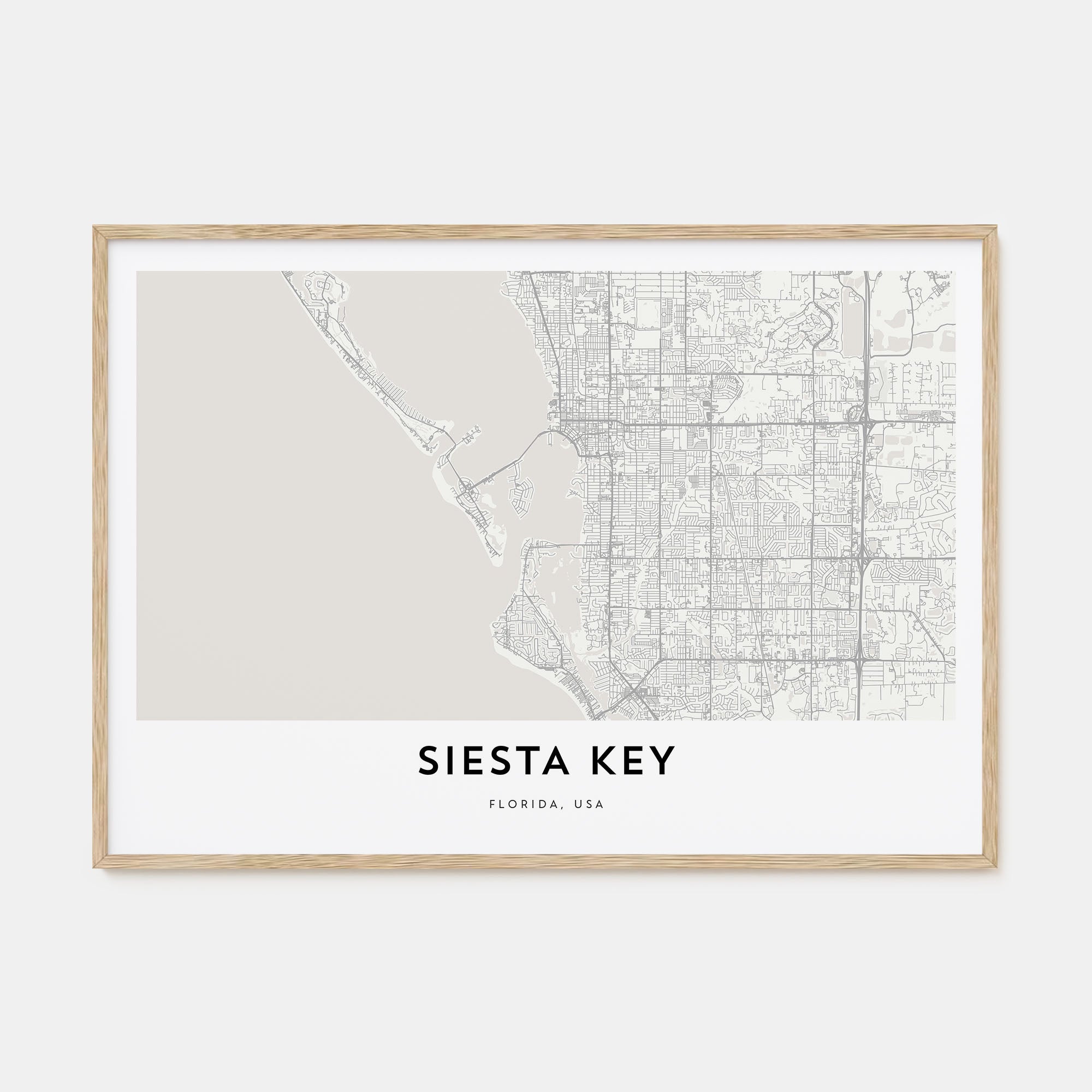 Siesta Key Map Landscape Poster