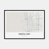 Siesta Key Map Landscape Poster