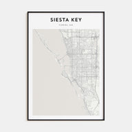 Siesta Key Map Portrait Poster