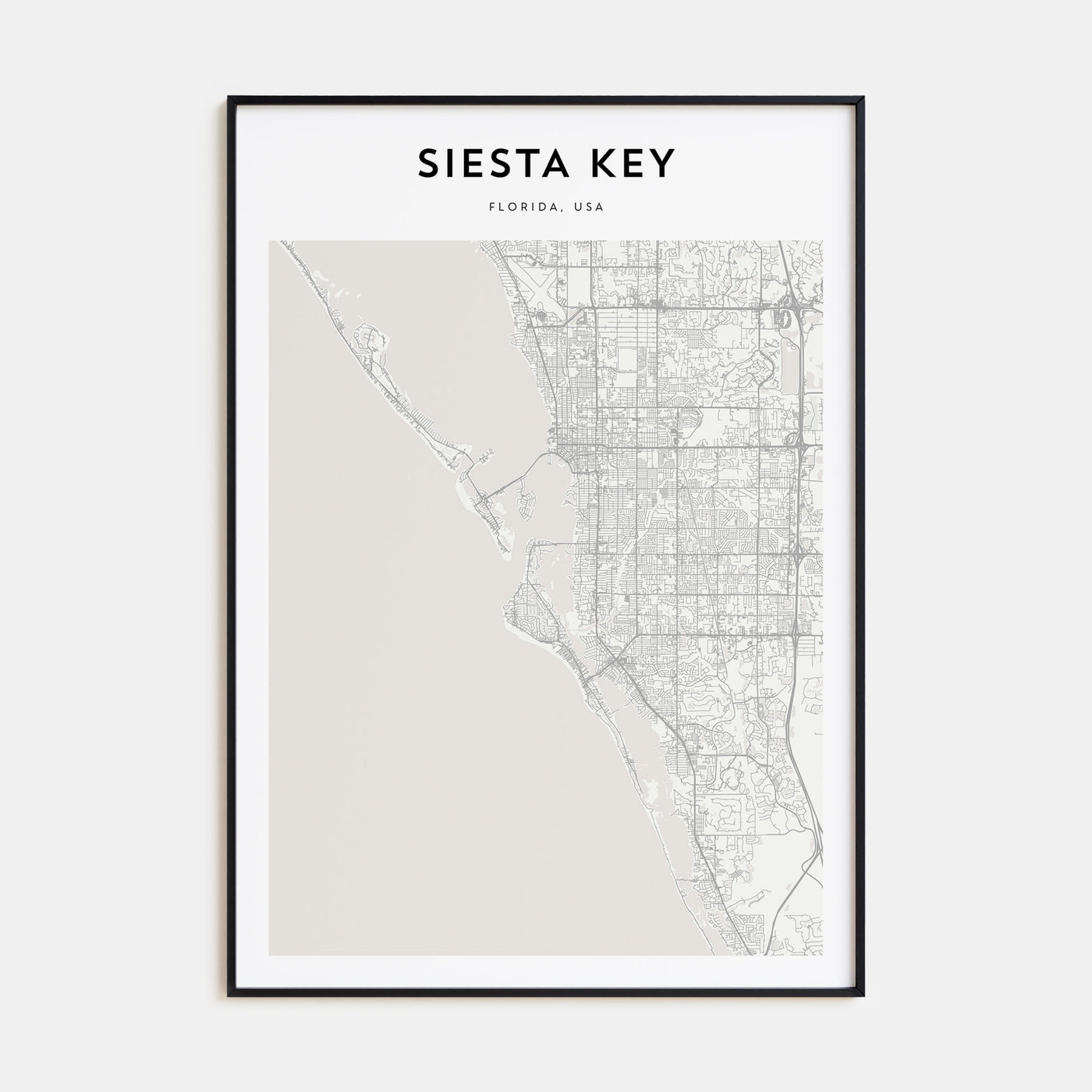 Siesta Key Map Portrait Poster