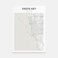 Siesta Key Map Portrait Poster