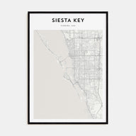 Siesta Key Map Portrait Poster