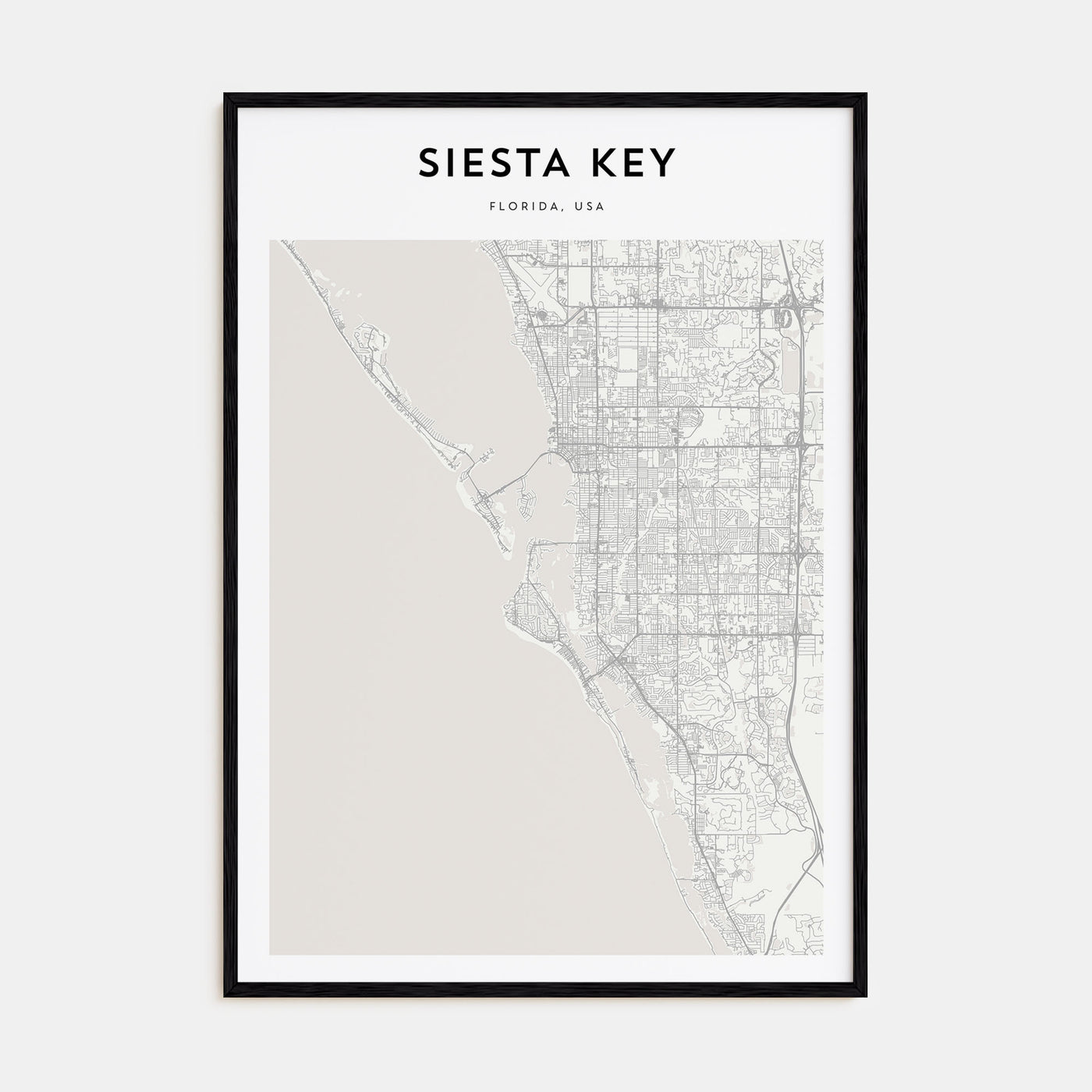 Siesta Key Map Portrait Poster