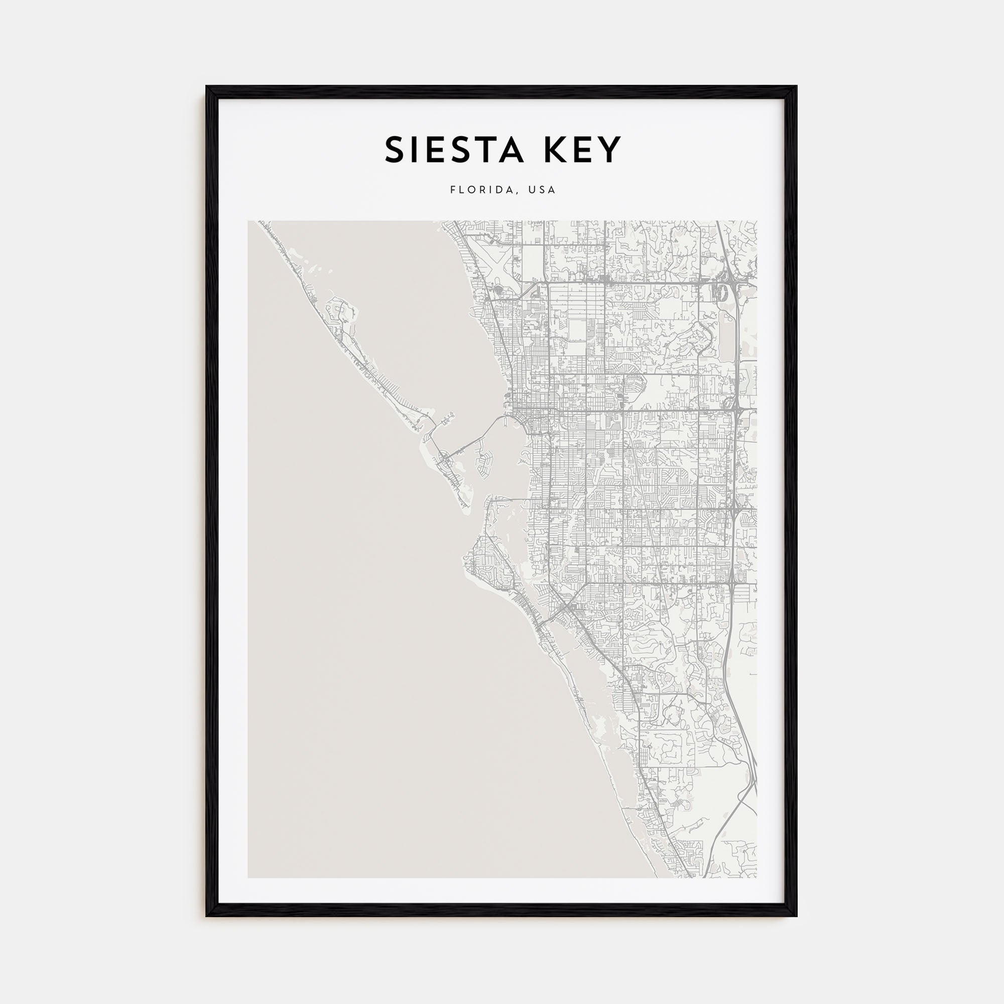 Siesta Key Map Portrait Poster