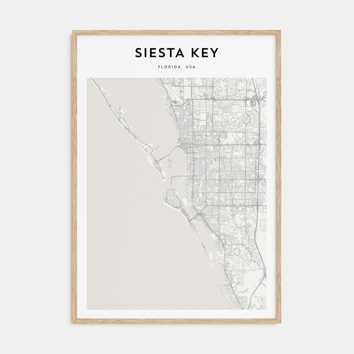 Siesta Key Map Portrait Poster
