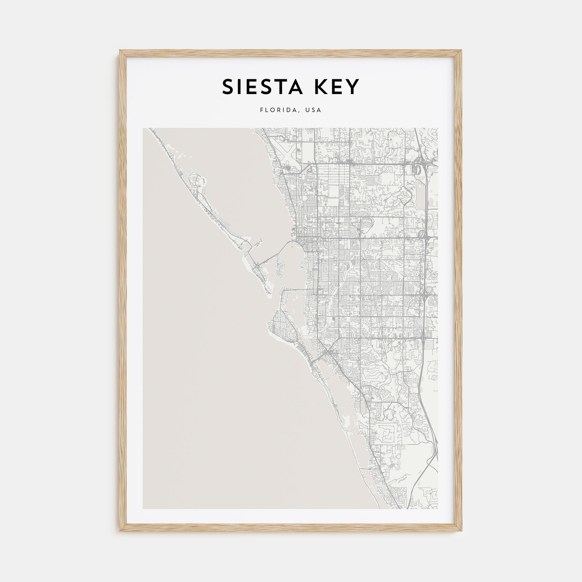 Siesta Key Map Portrait Poster