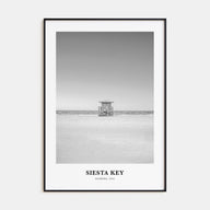 Siesta Key Portrait B&W Poster