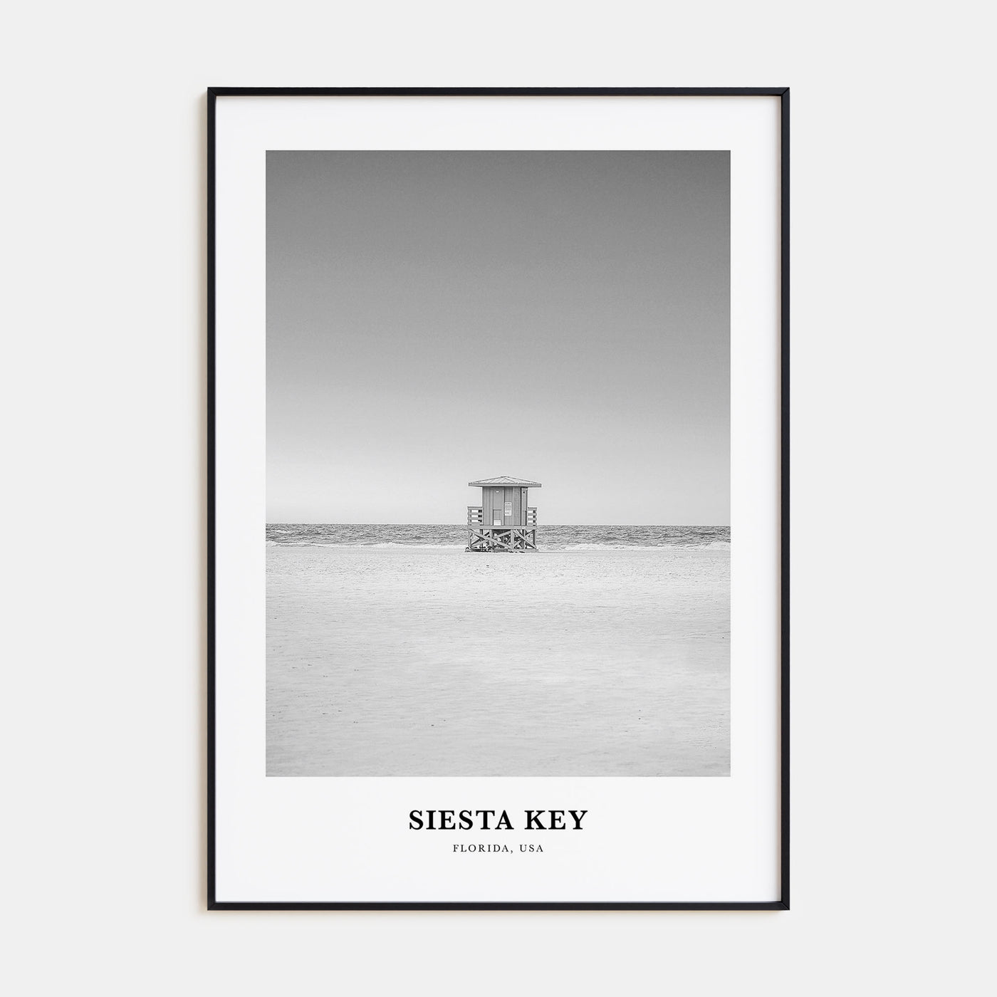 Siesta Key Portrait B&W Poster
