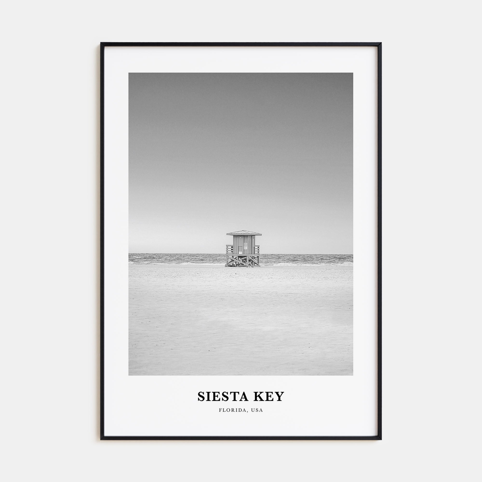 Siesta Key Portrait B&W Poster