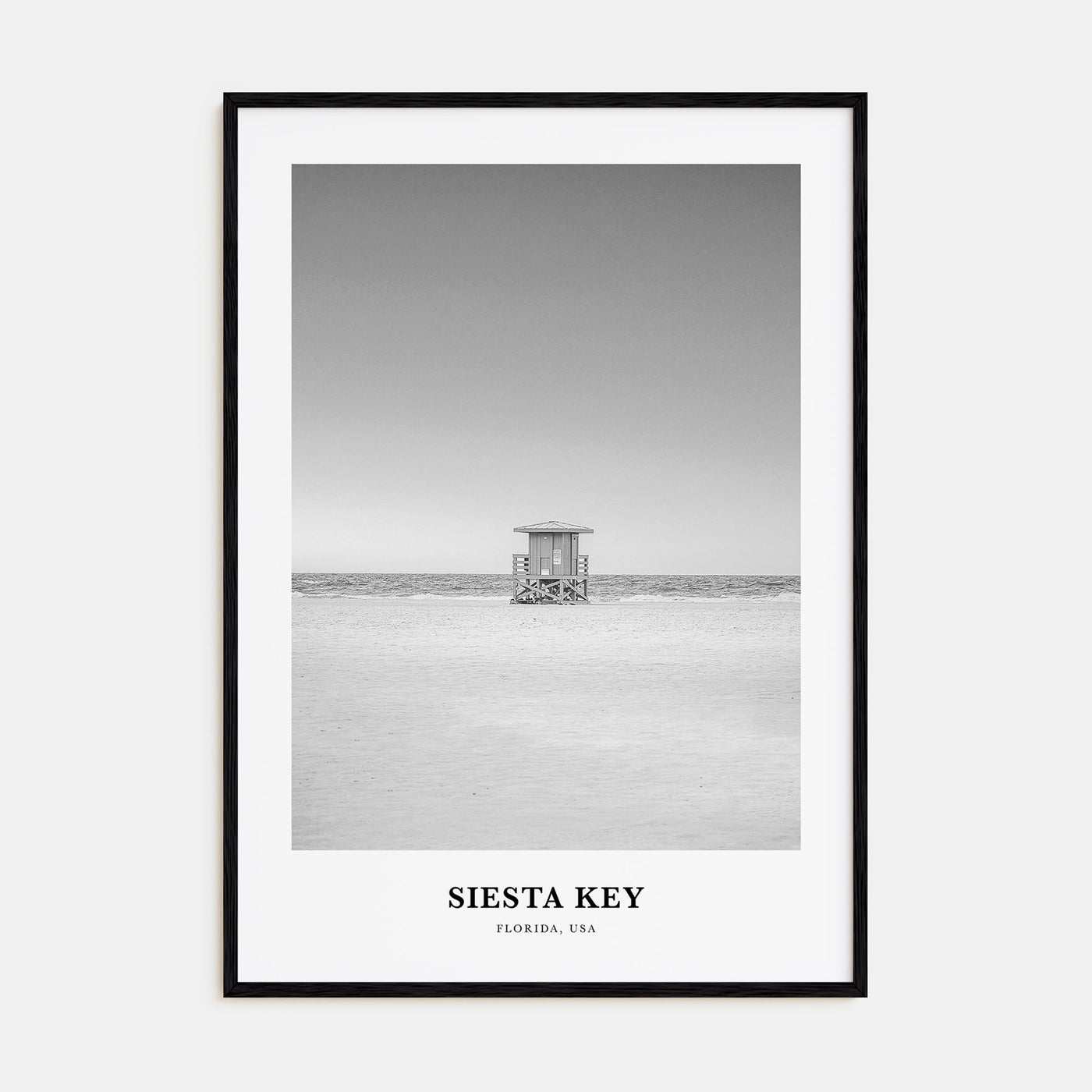 Siesta Key Portrait B&W Poster