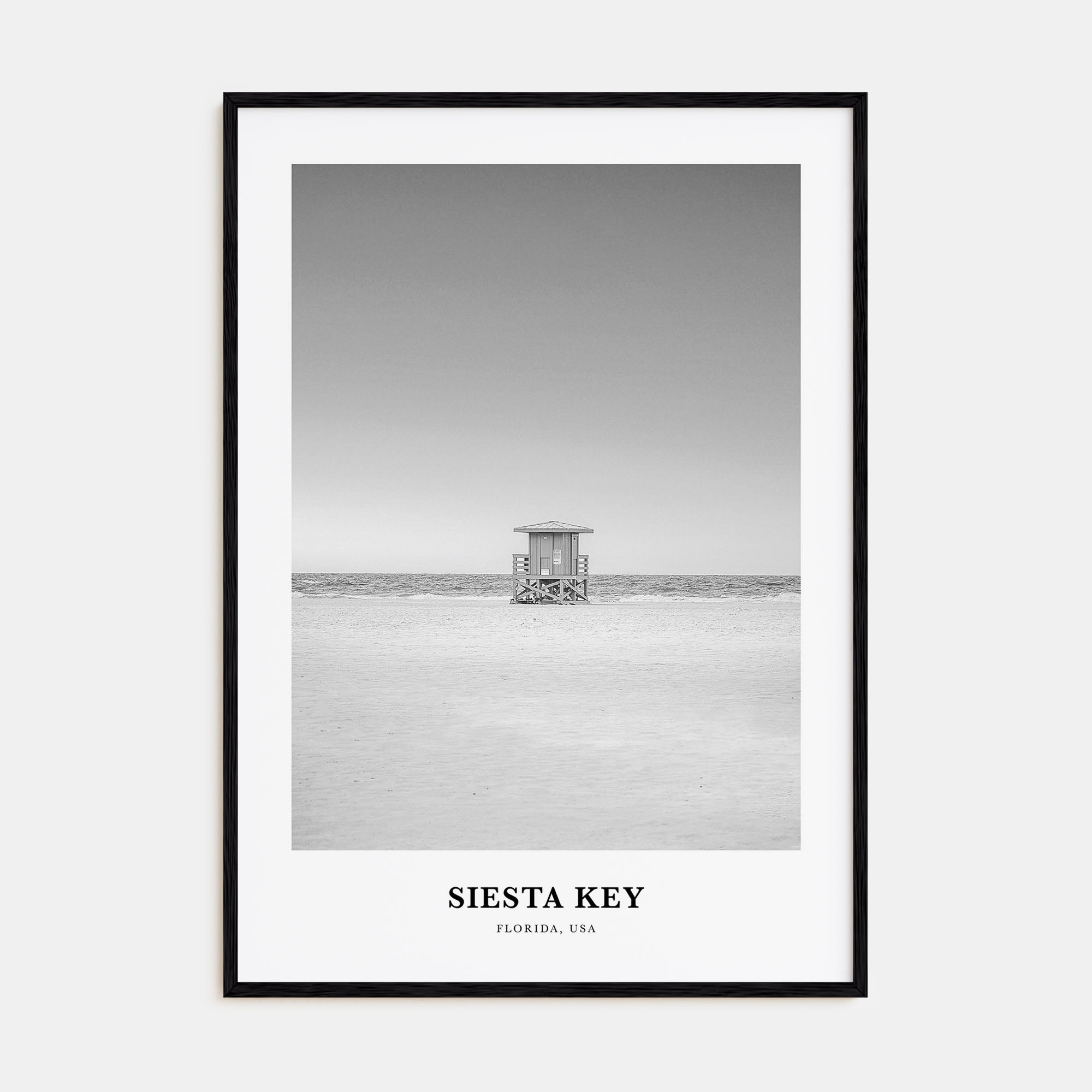 Siesta Key Portrait B&W Poster