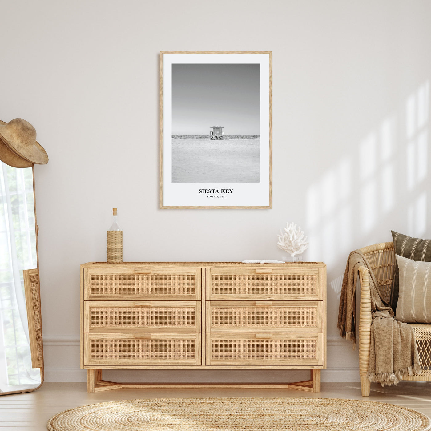 Siesta Key Portrait B&W Poster