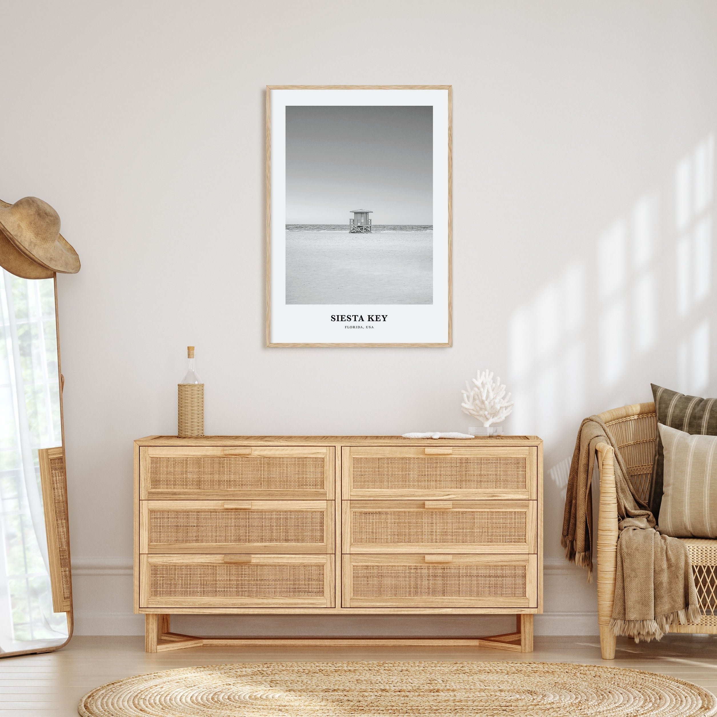 Siesta Key Portrait B&W Poster
