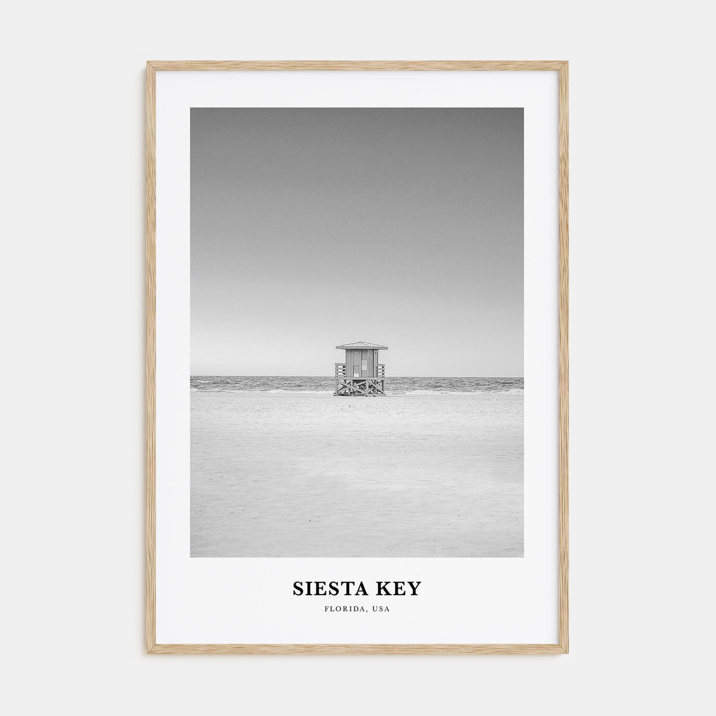 Siesta Key Portrait B&W Poster