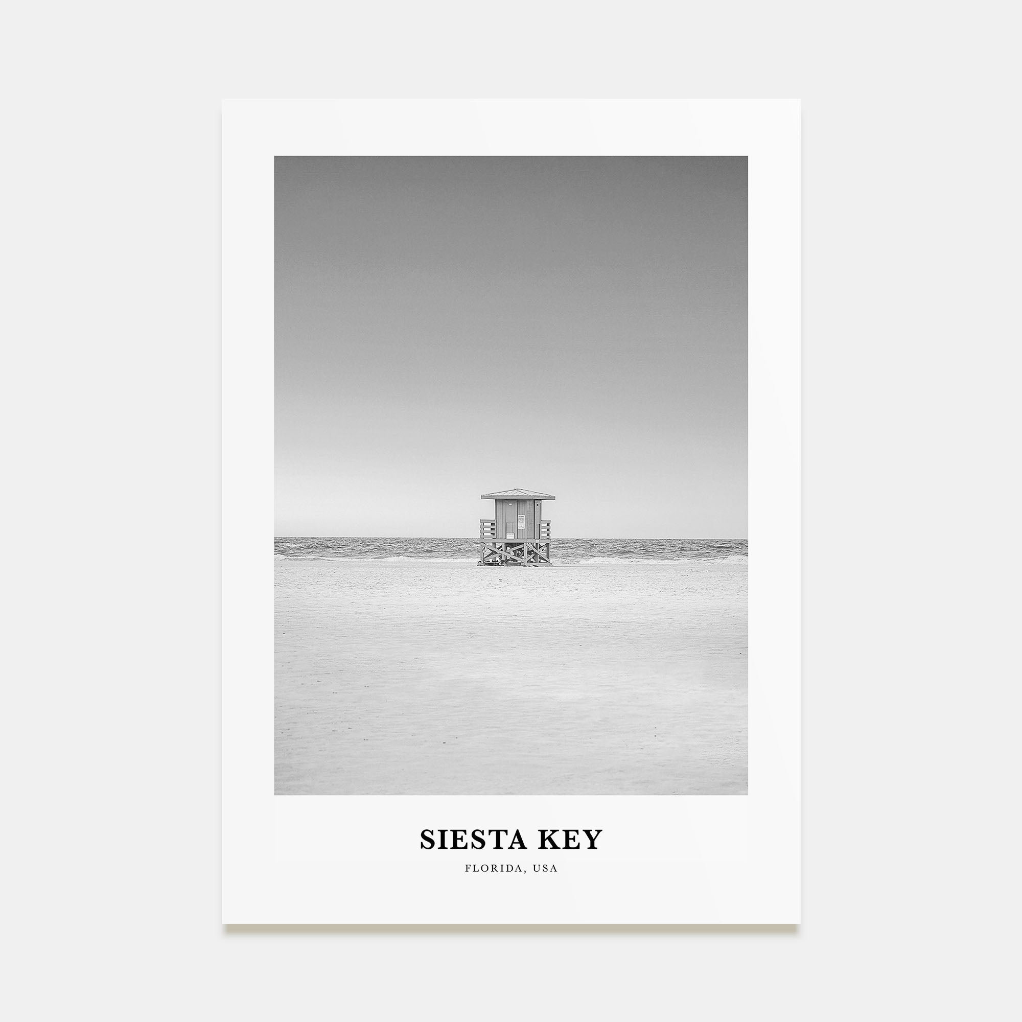 Siesta Key Portrait B&W Poster