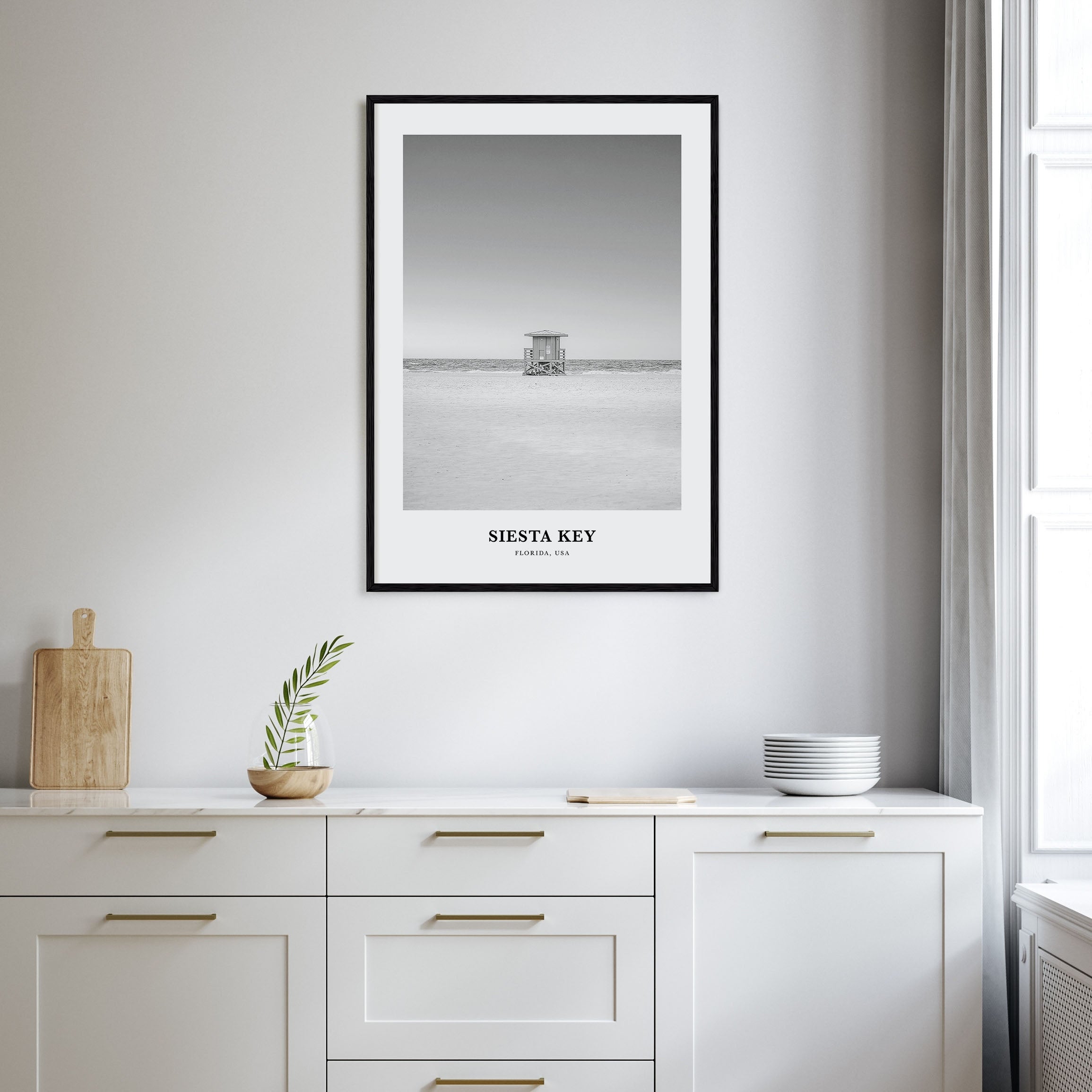 Siesta Key Portrait B&W Poster