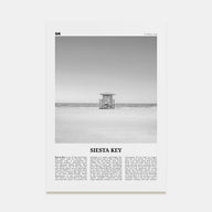 Siesta Key Travel B&W Poster