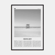 Siesta Key Travel B&W Poster