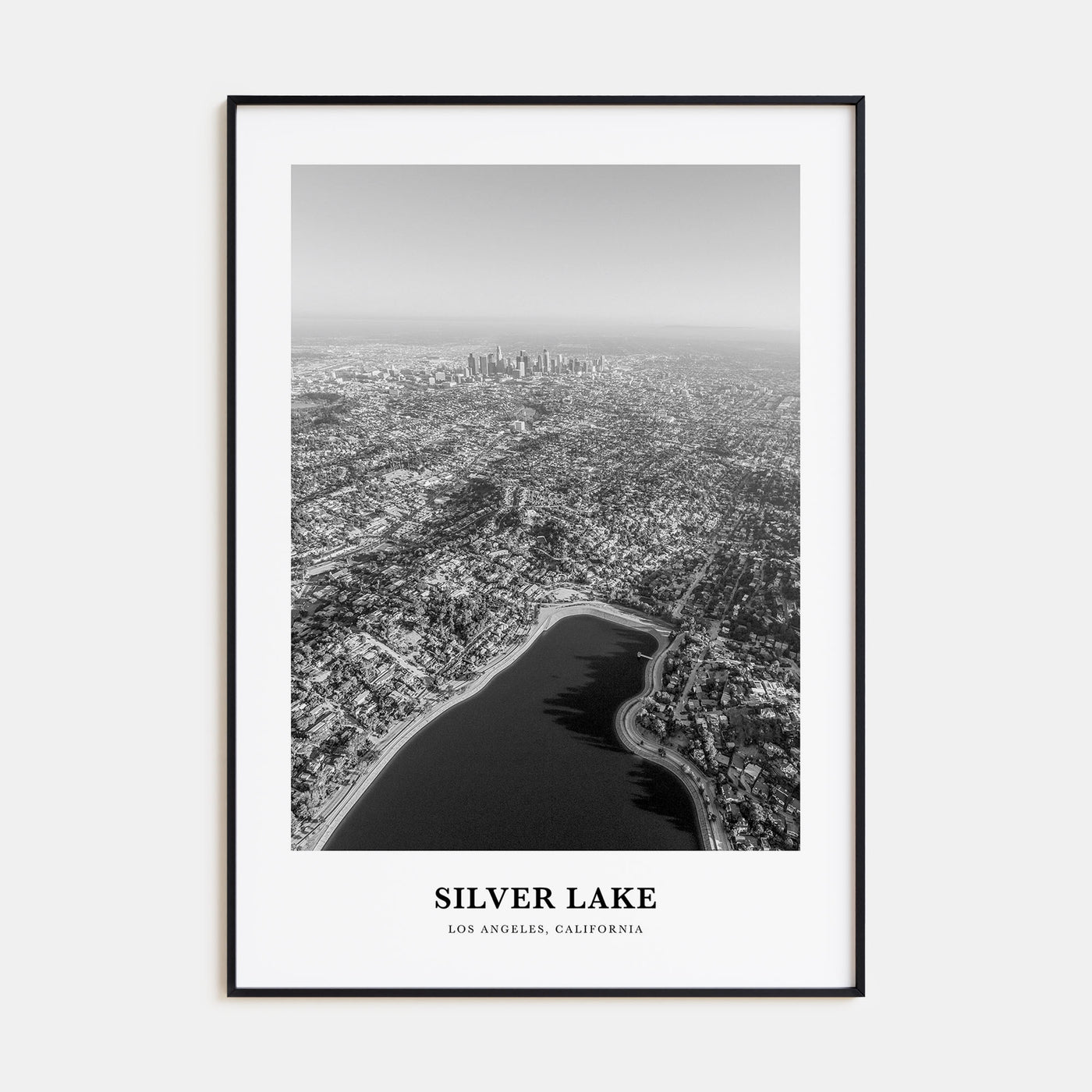 Silver Lake, Los Angeles Portrait B&W Poster
