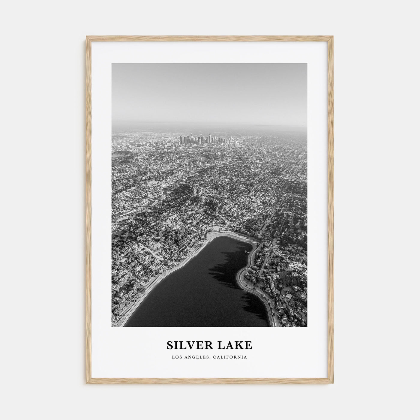 Silver Lake, Los Angeles Portrait B&W Poster