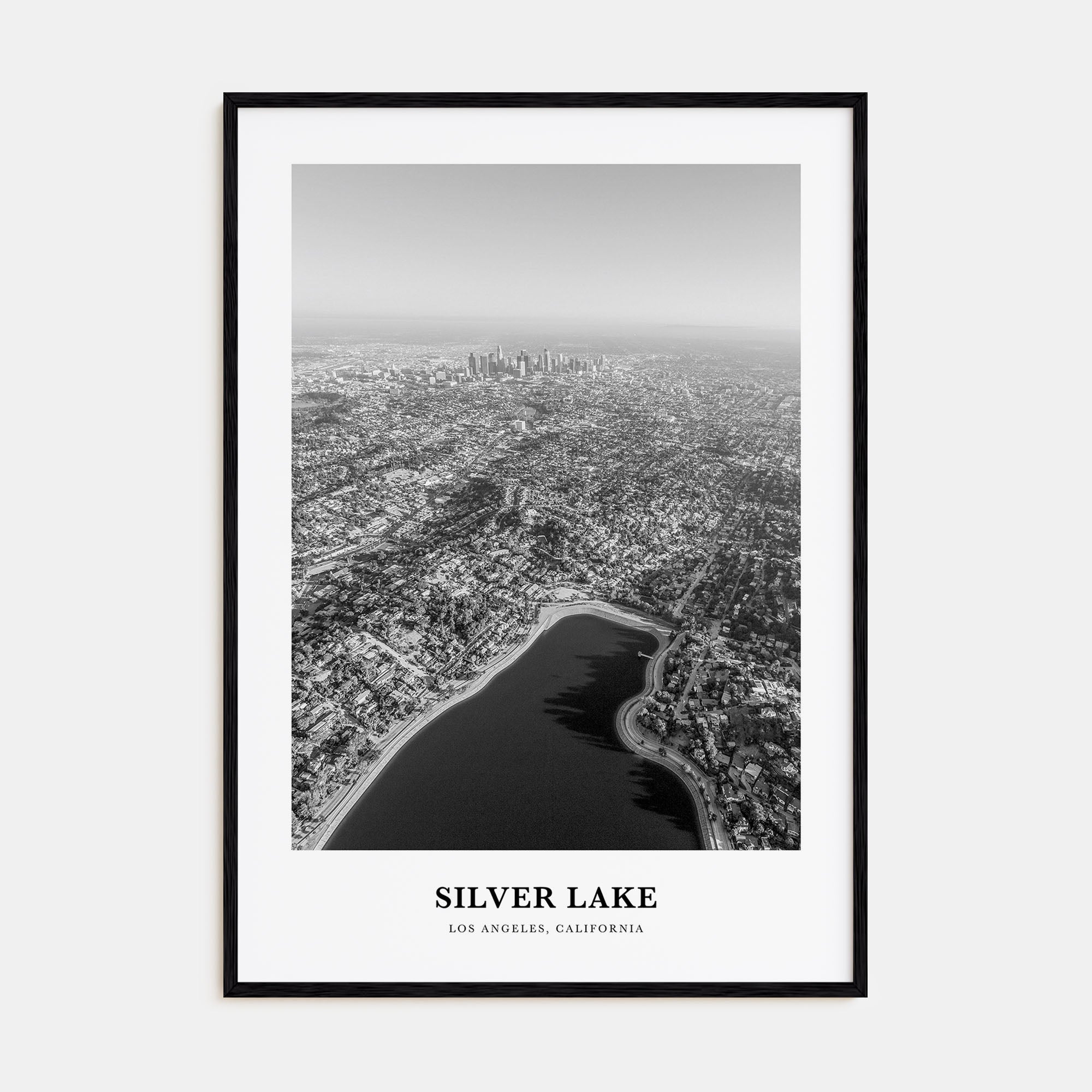 Silver Lake, Los Angeles Portrait B&W Poster