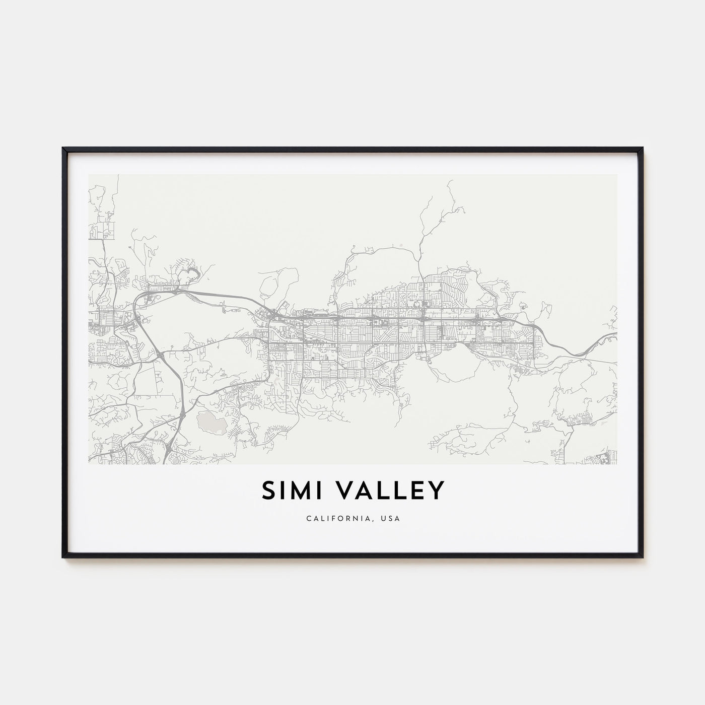 Simi Valley Map Landscape Poster