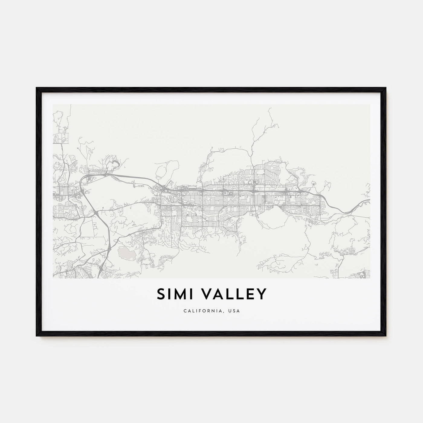 Simi Valley Map Landscape Poster