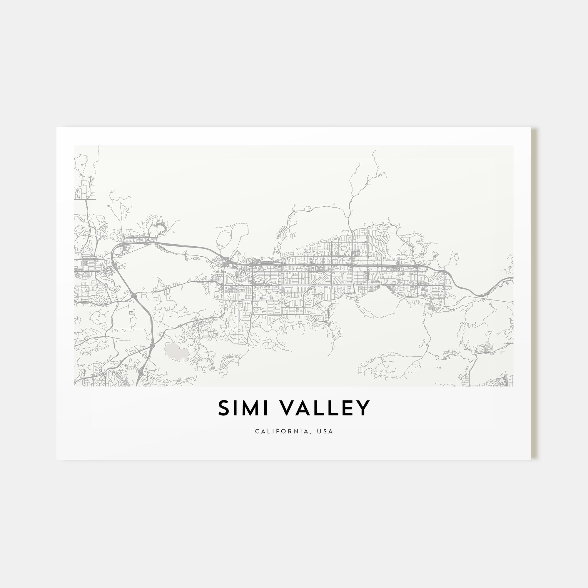Simi Valley Map Landscape Poster