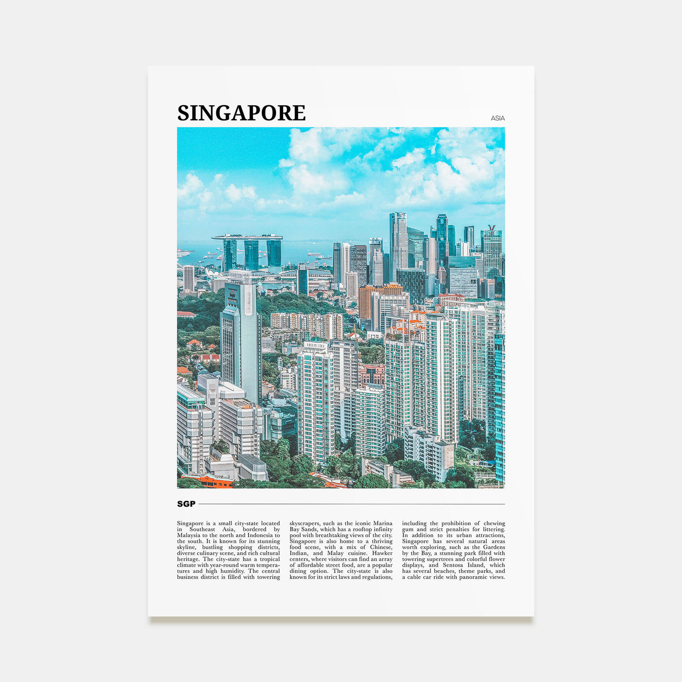 Singapore Travel Color Poster
