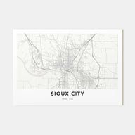 Sioux City Map Landscape Poster
