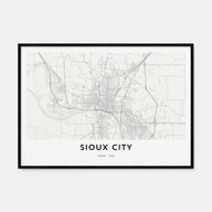Sioux City Map Landscape Poster