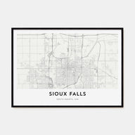 Sioux Falls Map Landscape Poster