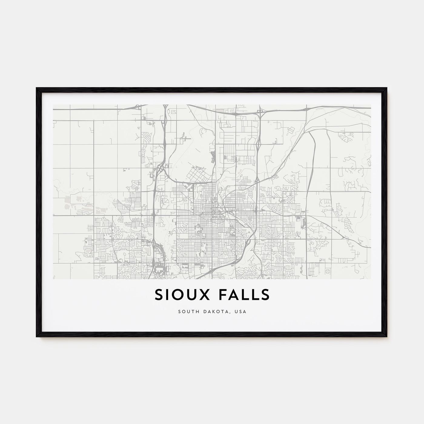 Sioux Falls Map Landscape Poster