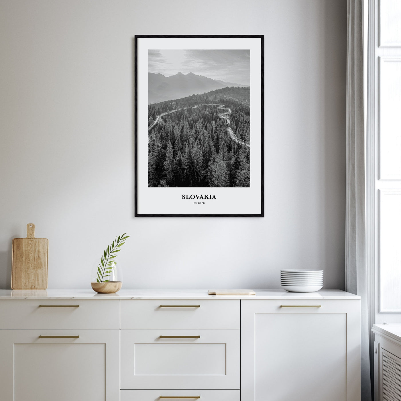 Slovakia Portrait B&W Poster