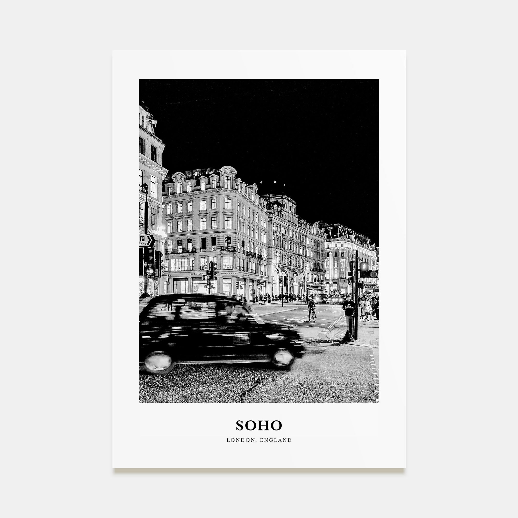 Soho, London Portrait B&W No 1 Poster