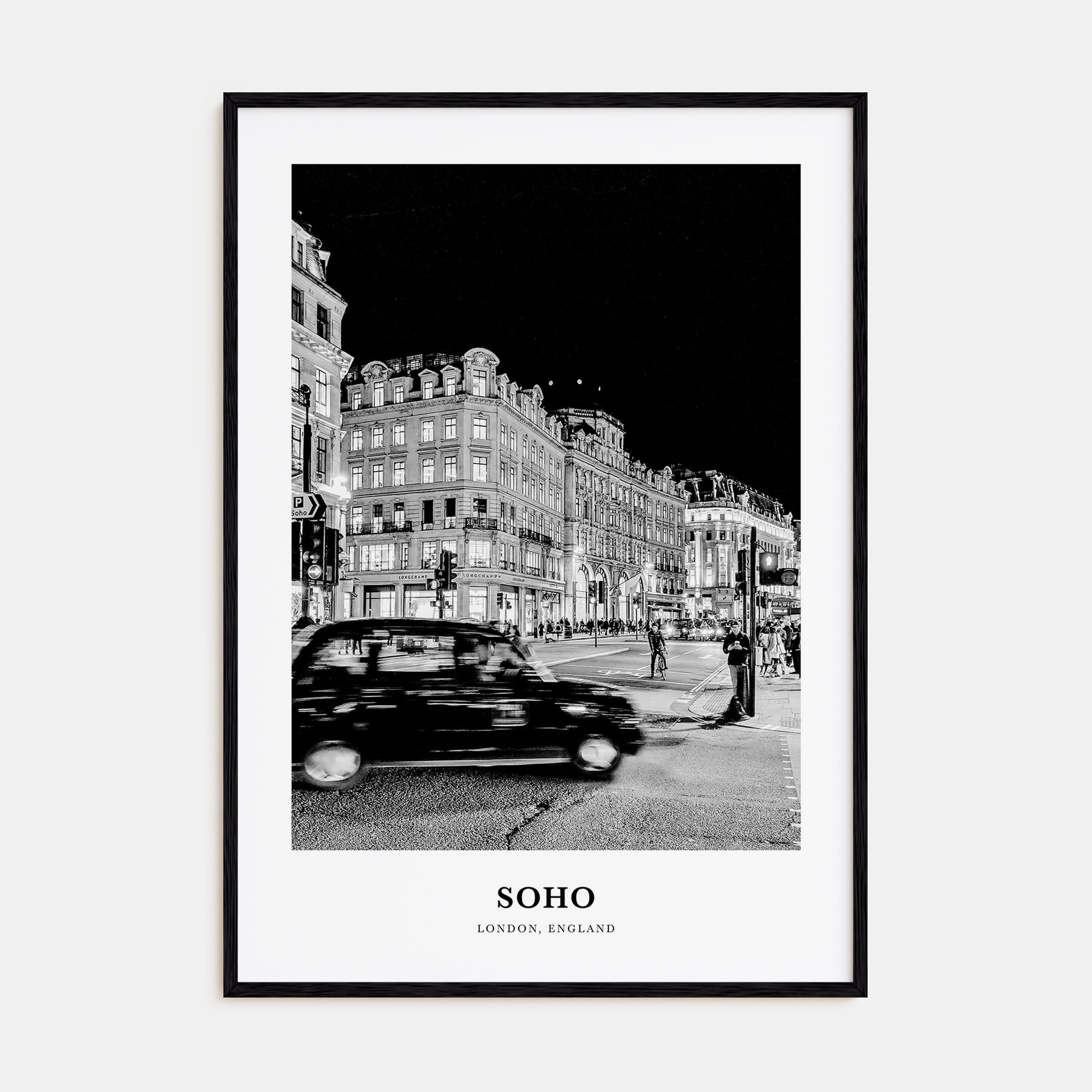 Soho, London Portrait B&W No 1 Poster