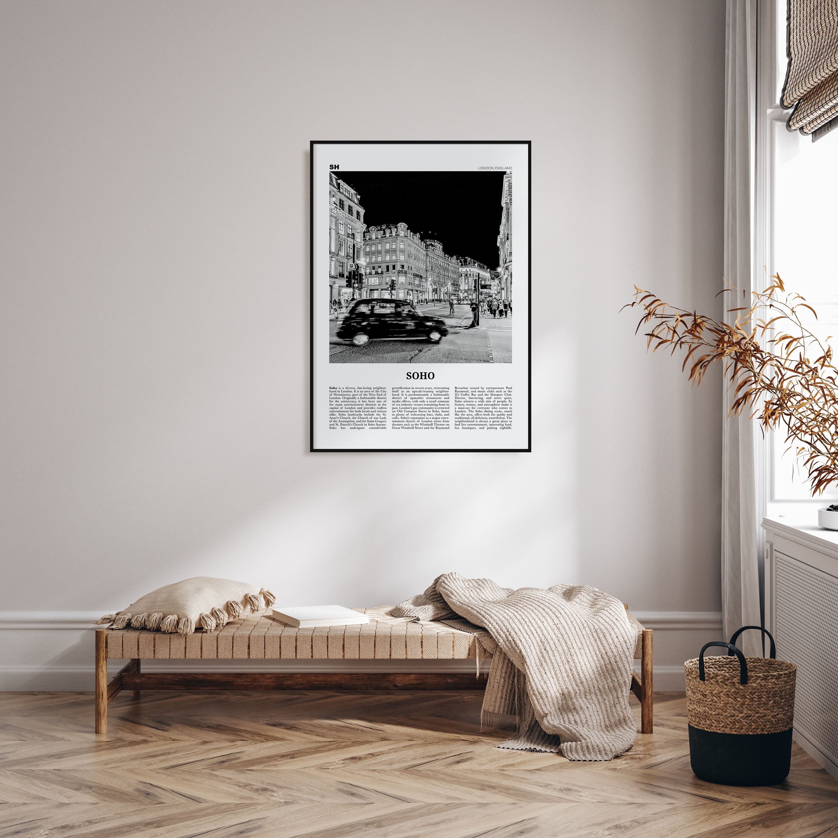 Soho, London Travel B&W No 1 Poster