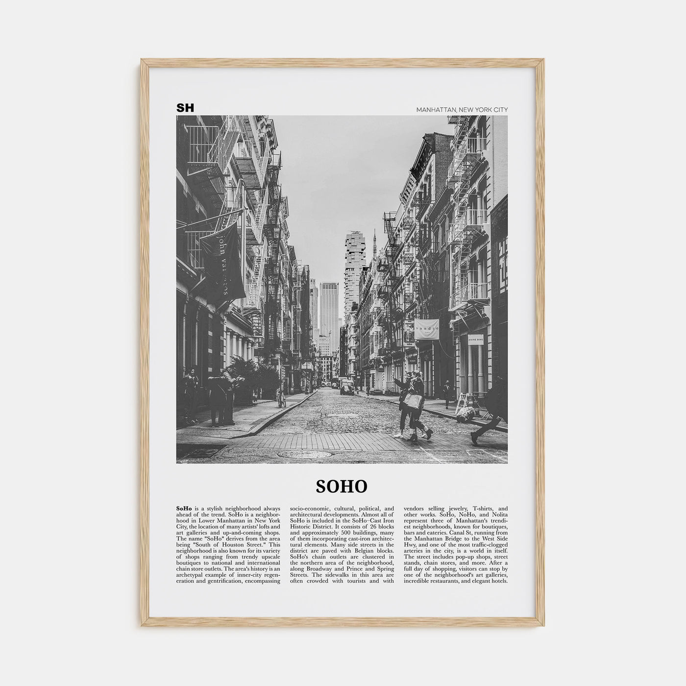 SoHo, New York City Travel B&W No 1 Poster