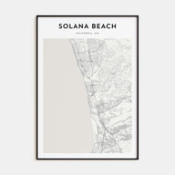 Solana Beach Map Portrait Poster