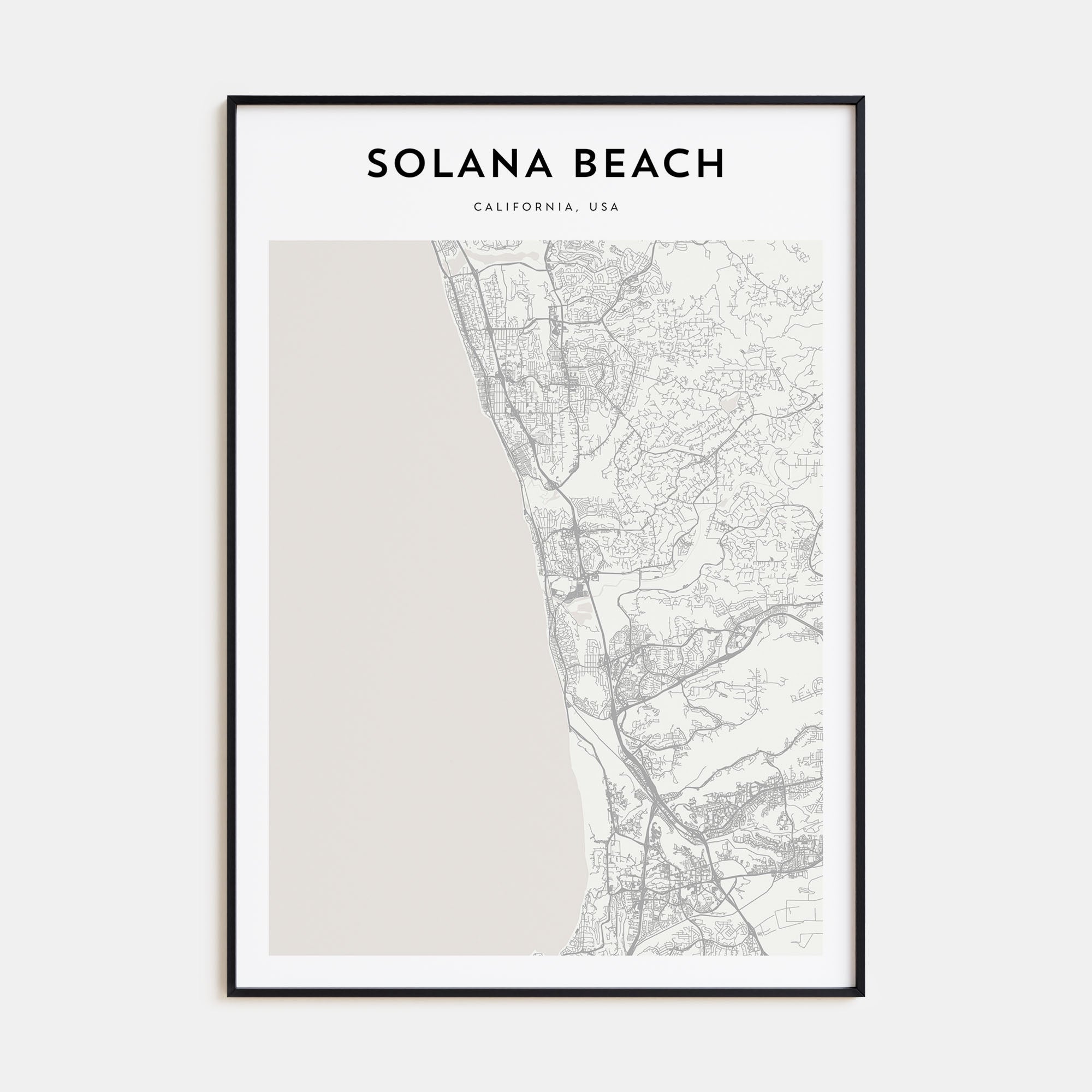 Solana Beach Map Portrait Poster
