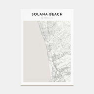 Solana Beach Map Portrait Poster