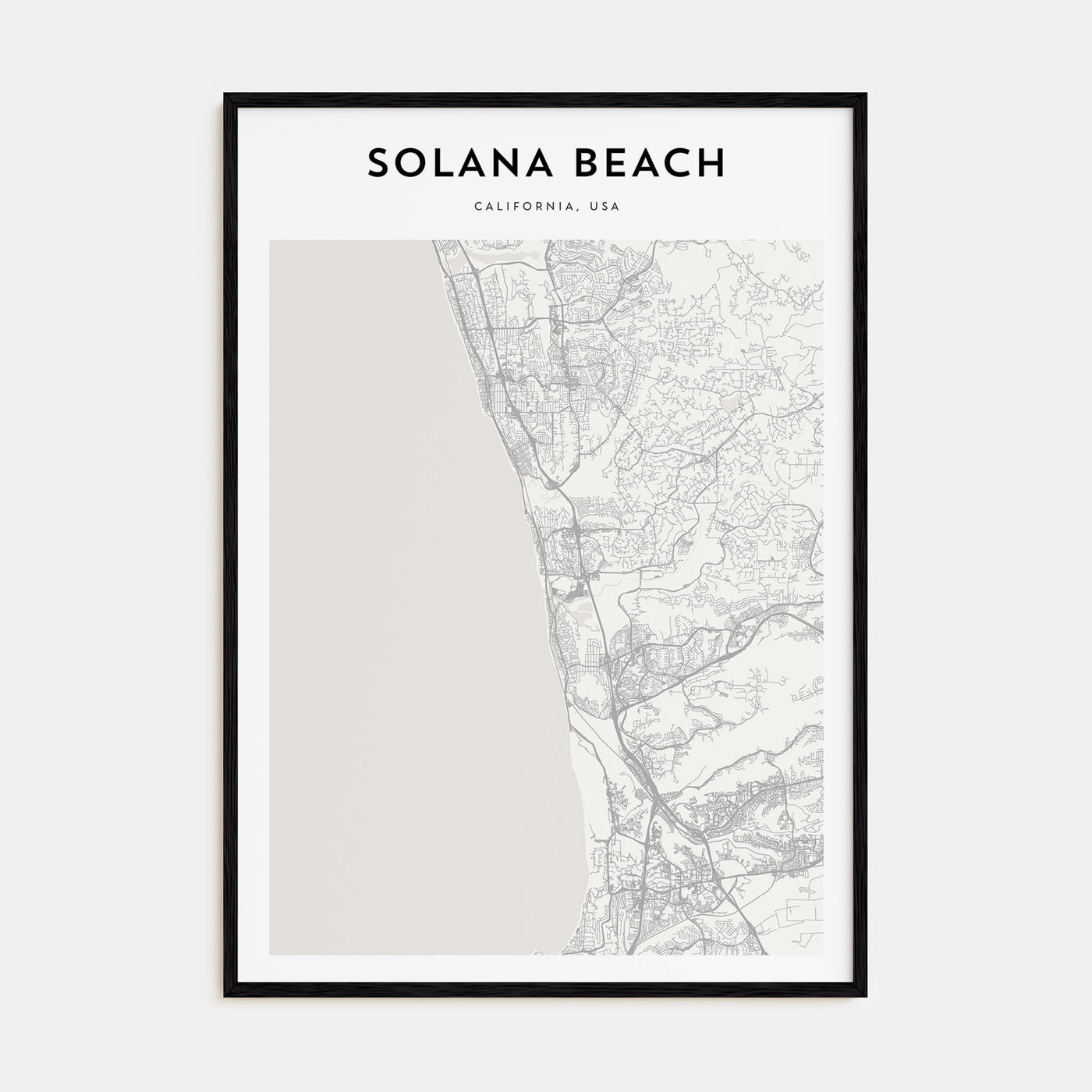 Solana Beach Map Portrait Poster