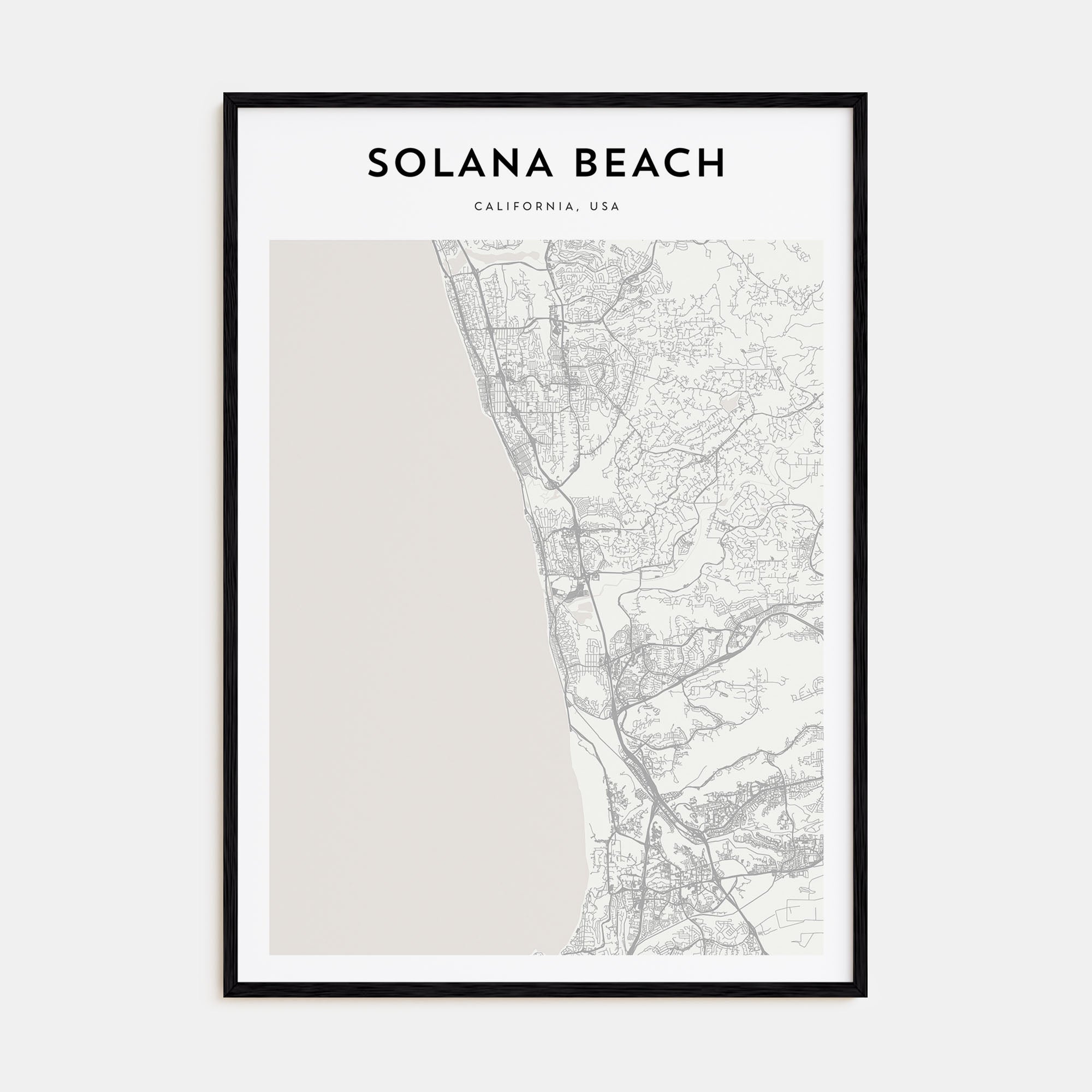 Solana Beach Map Portrait Poster