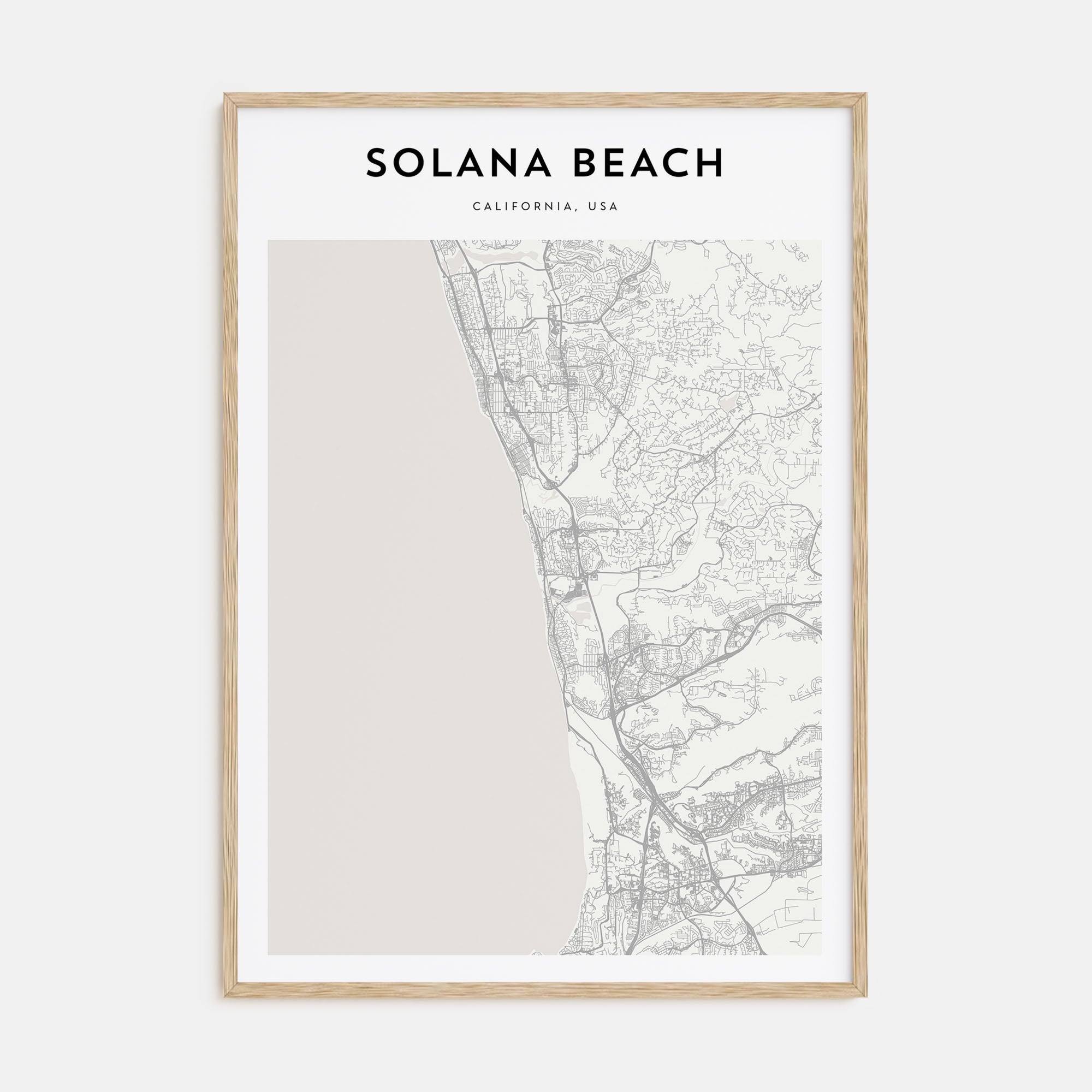 Solana Beach Map Portrait Poster