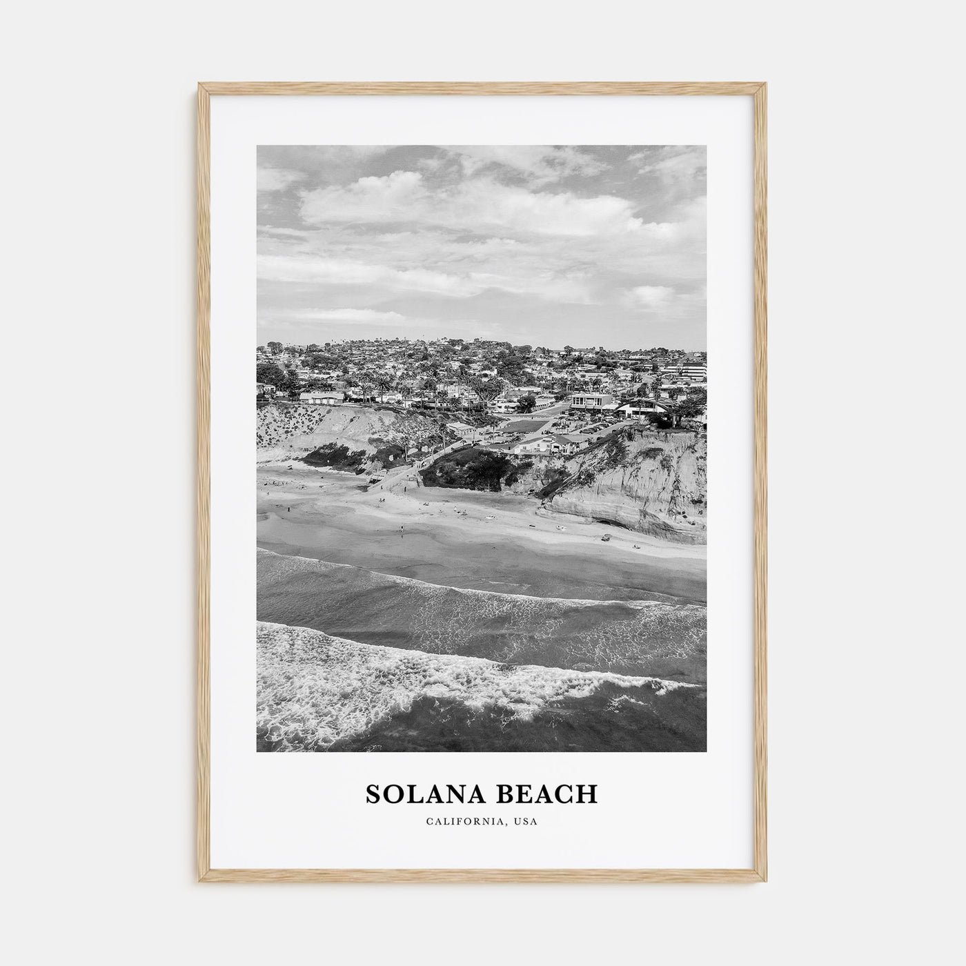 Solana Beach Portrait B&W Poster