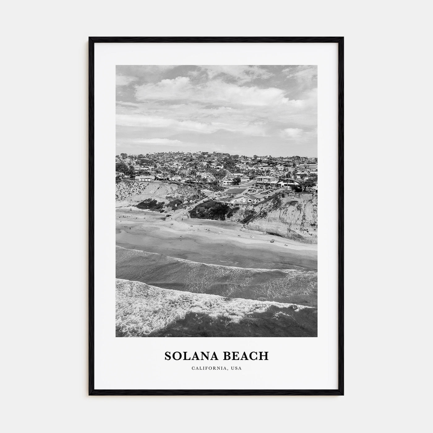 Solana Beach Portrait B&W Poster