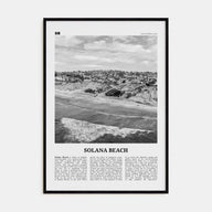Solana Beach Travel B&W Poster
