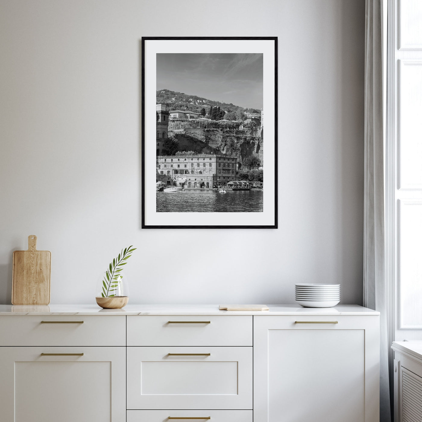 Sorrento, Italy Photo B&W Poster