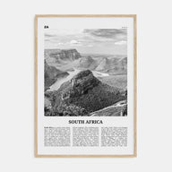 South Africa Travel B&W Poster